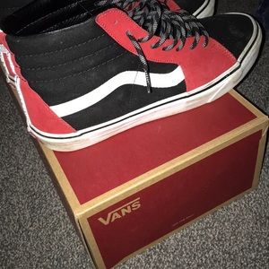 Red and black vans